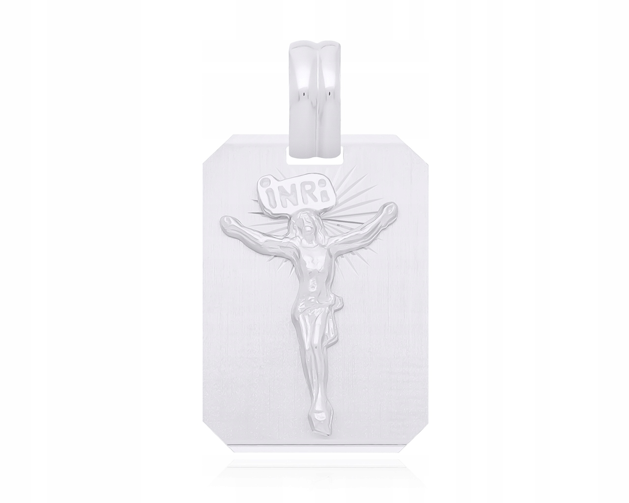 Stříbrný pánský medailon s Ježíškem Velký Gravírování 925 Přívěsek na Řetízek