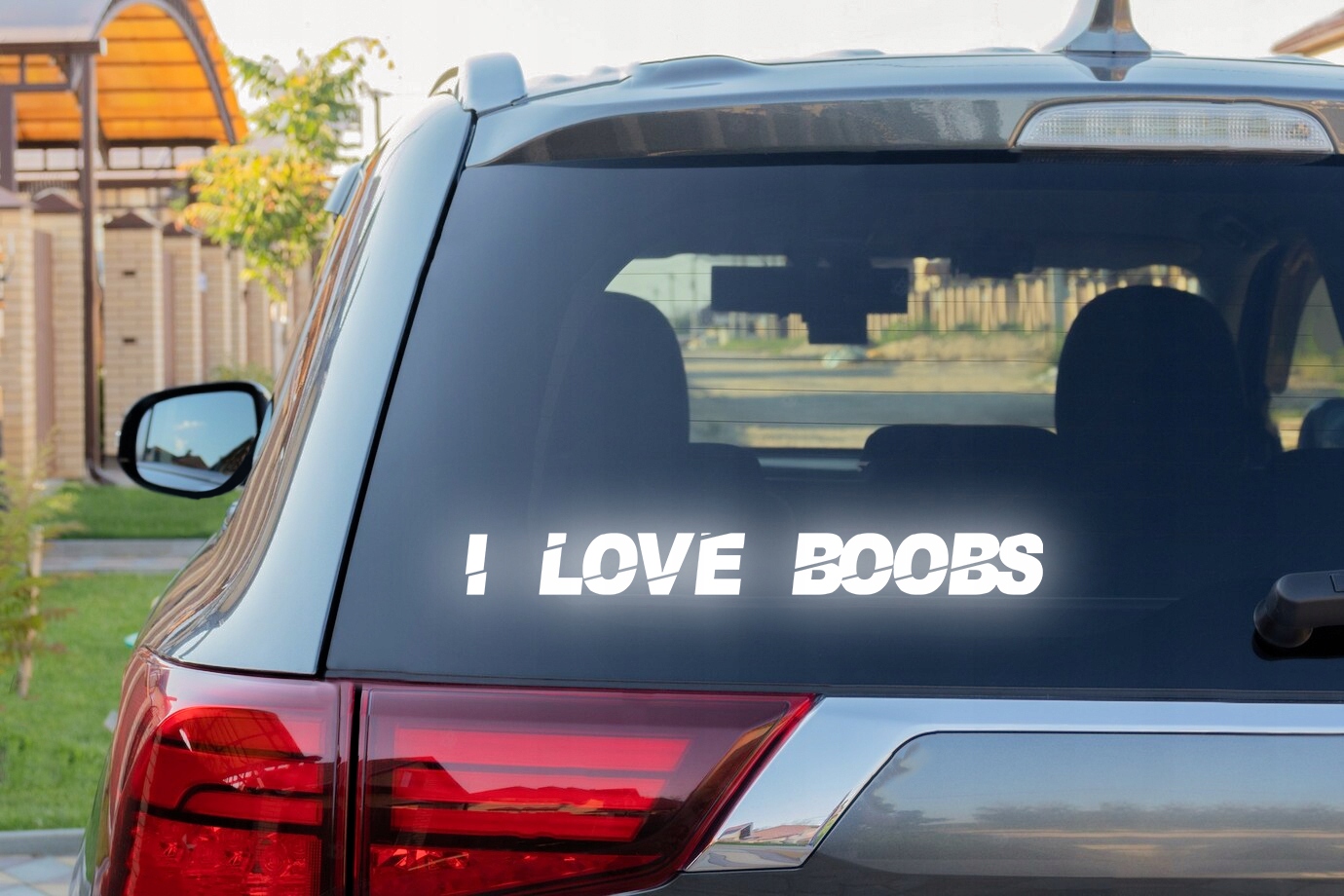 I LOVE BOOBS - Naklejka na samochód na auto - ODBLASKOWA Producent Inny