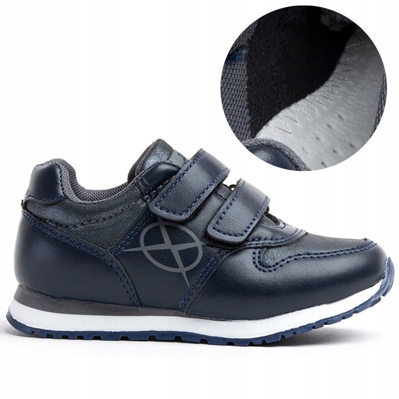 Buty sportowe chłopięce w.SKÓRA profilowana na Rzepy Axim 35