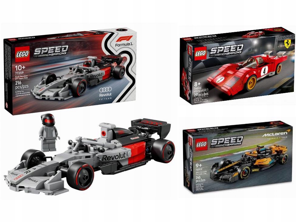 Klocki Lego Speed Champions 77259 Bolid Audi Revolut F1 Team R26 Dwa Supe