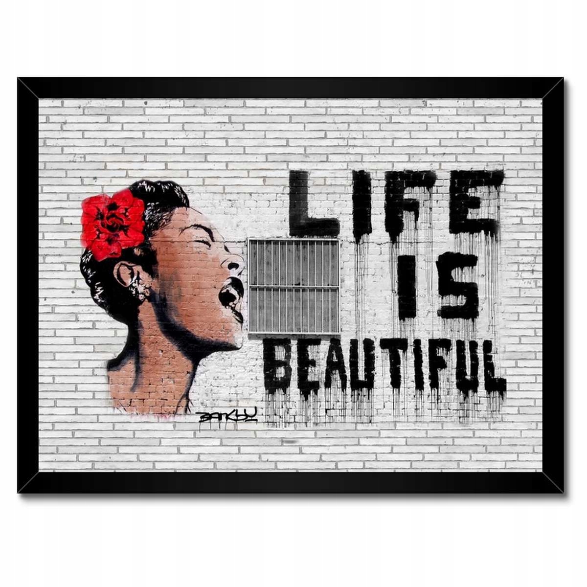 Plakáty v rámu 40x30 Banksy Life jsou krásné