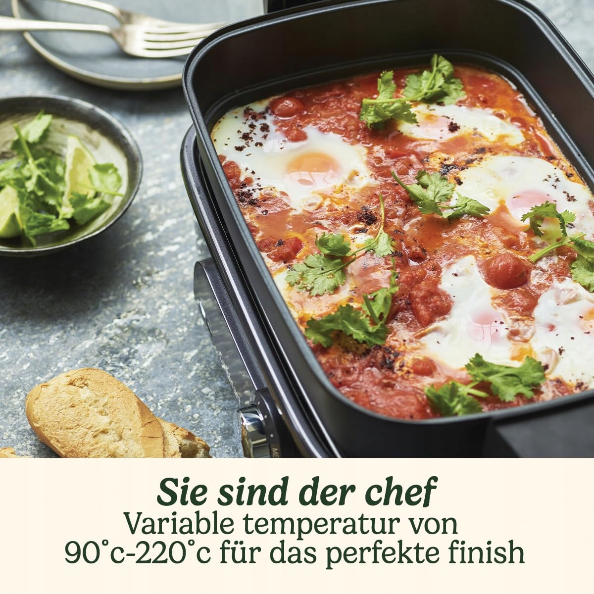CUISINART Multicooker 5w1 Grill Smażenie Gotowanie Na Parze Szary — miniatura 3