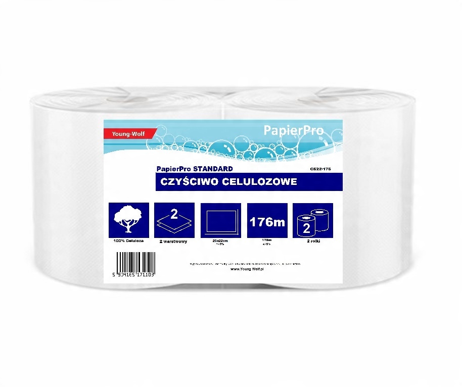 

Czyściwo celulozowe 176m 2 rolki bezpyłowe