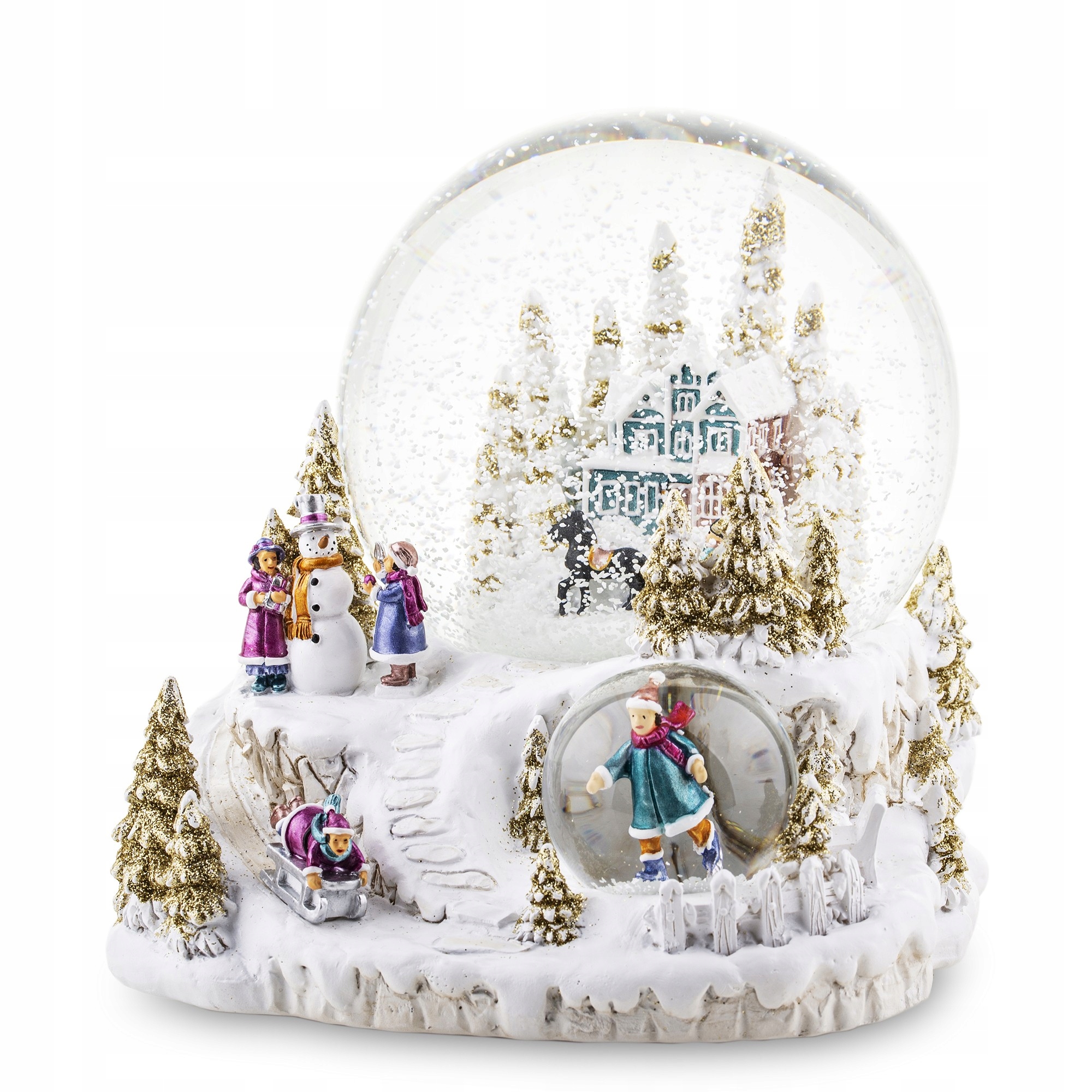 Vánoční Hrací Skříňka Skleněná Koule Bílé Vánoce Sněhová
