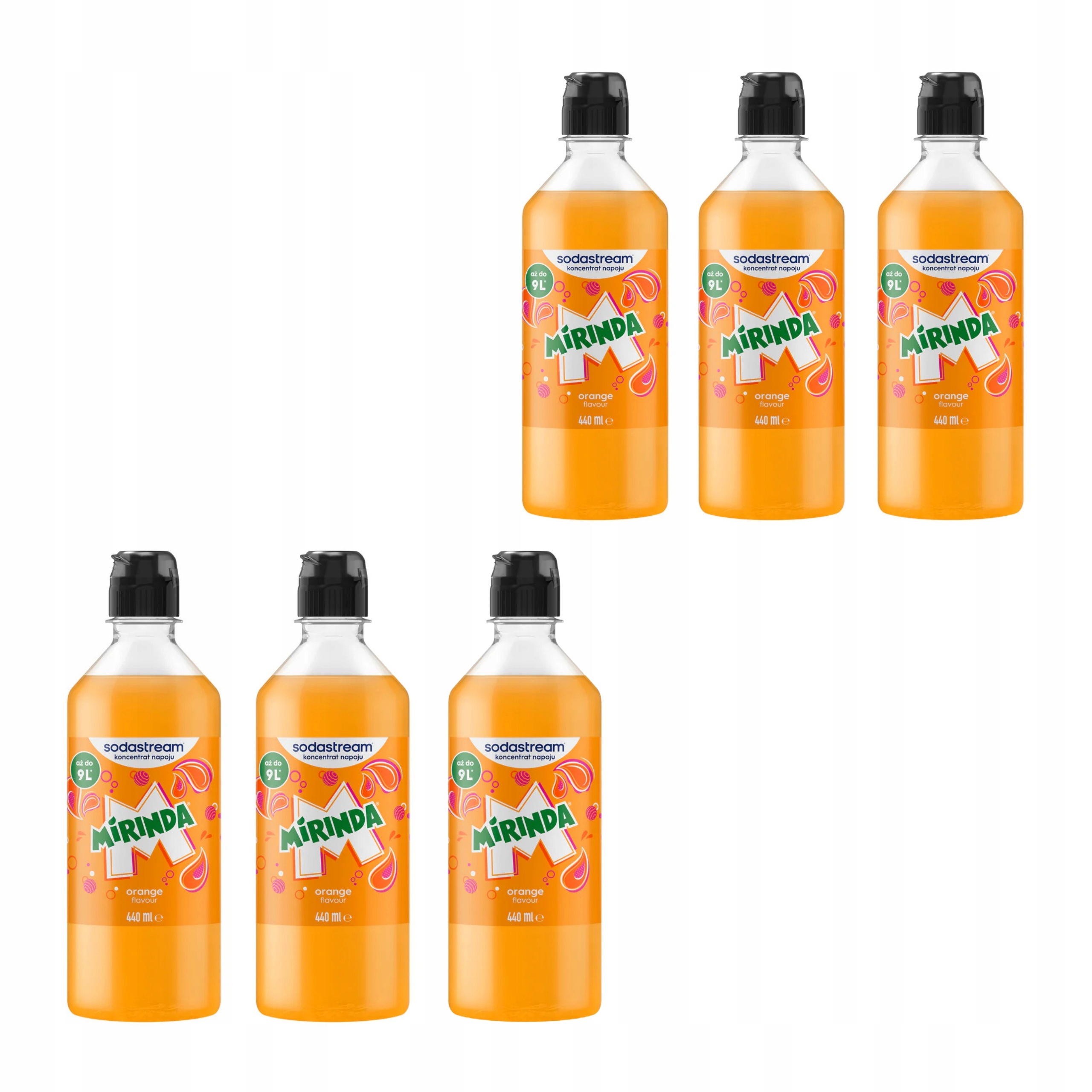 Sada 6 ks sirupů SodaStream Mirinda Koncentrát pro saturátor 440 ml