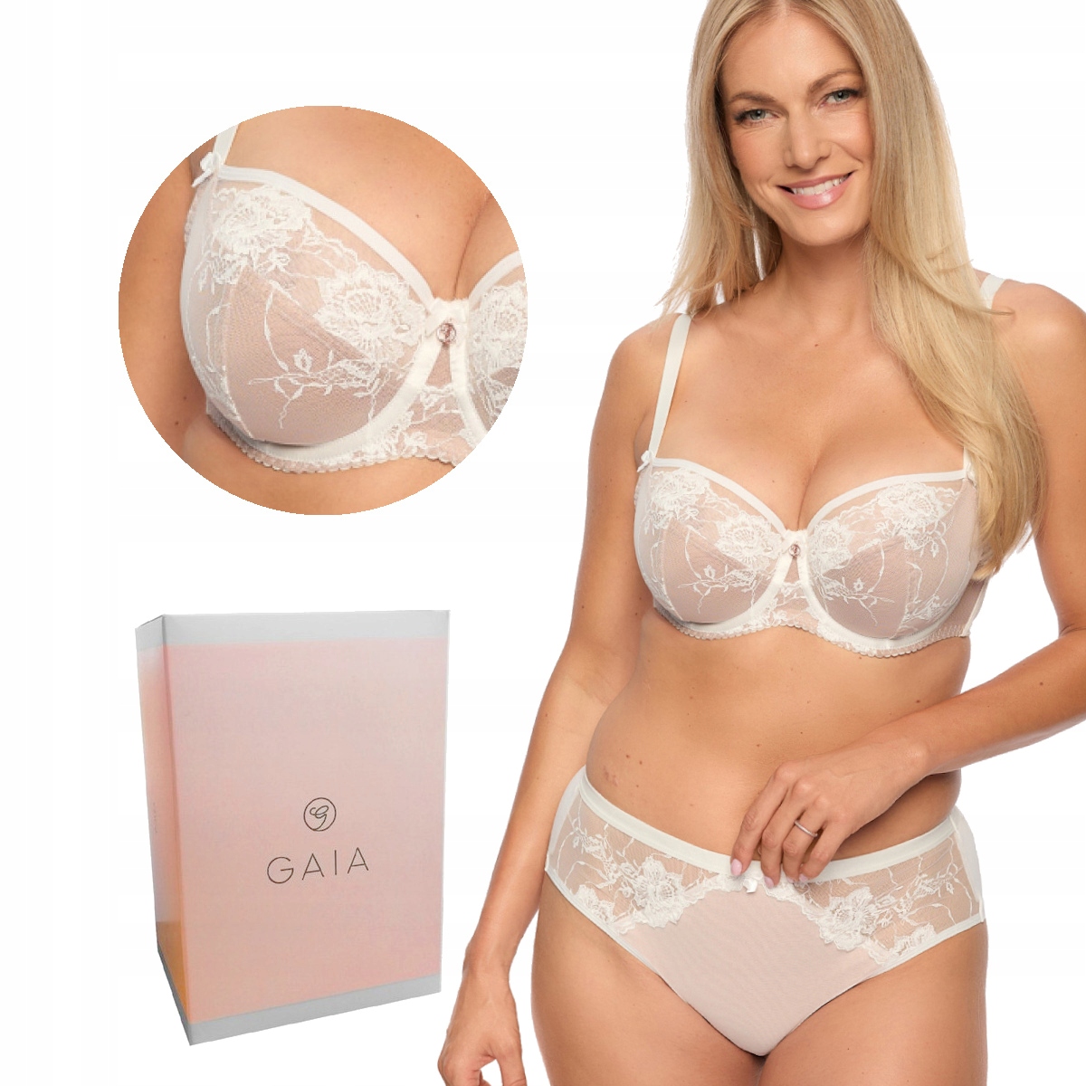 Podprsenka s krajkou Soft Aida 1284 měkká ecru mokka 80H