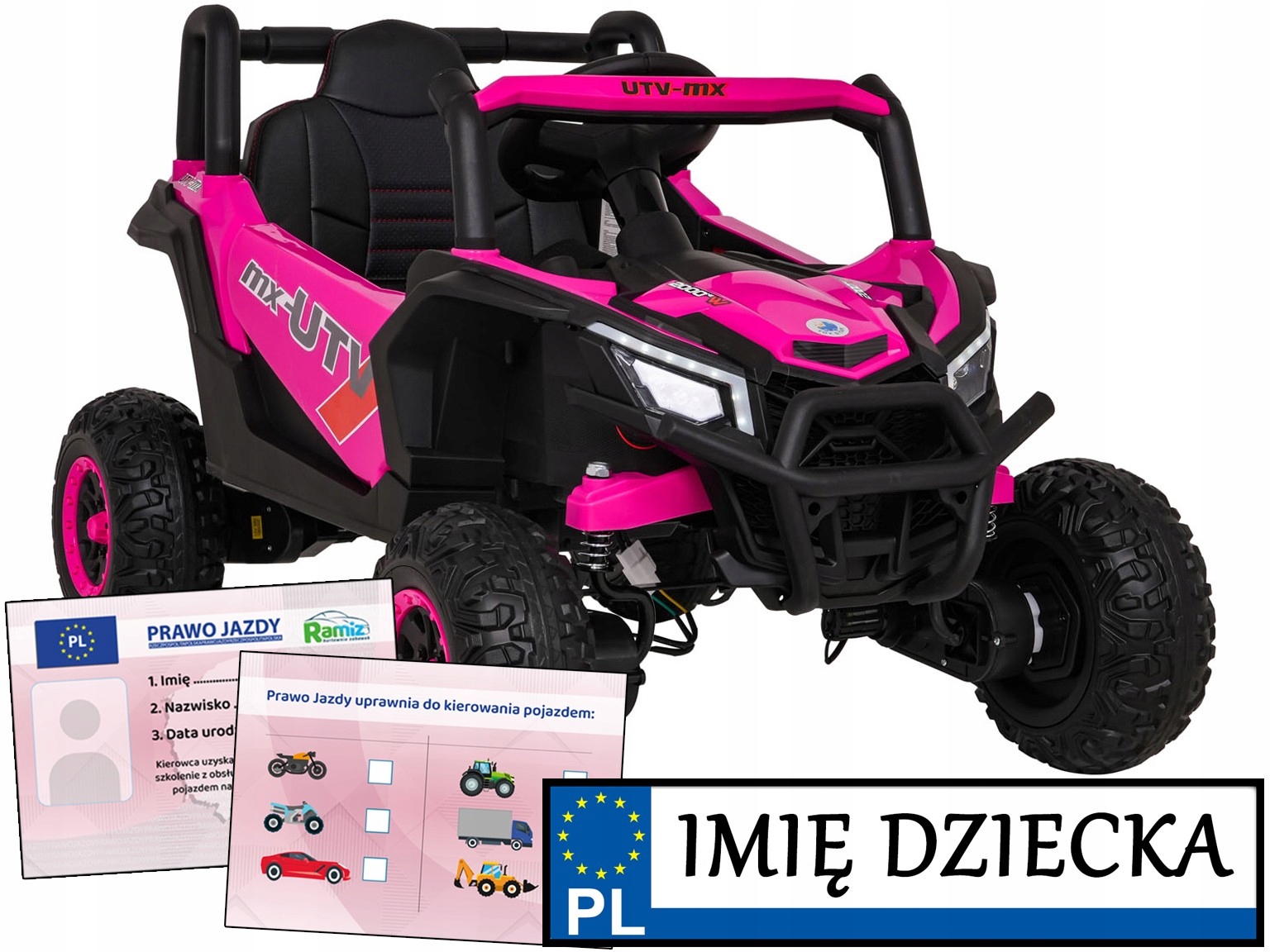 auto dla dzieci Buggy Madman Utv-mx 4 silniki do 7 km/h Pilot 3 prędkości