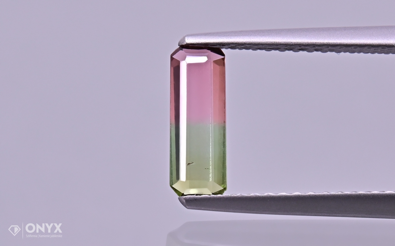 Turmalín Melounový fazetovaný oktagon 9,5x3,5 mm