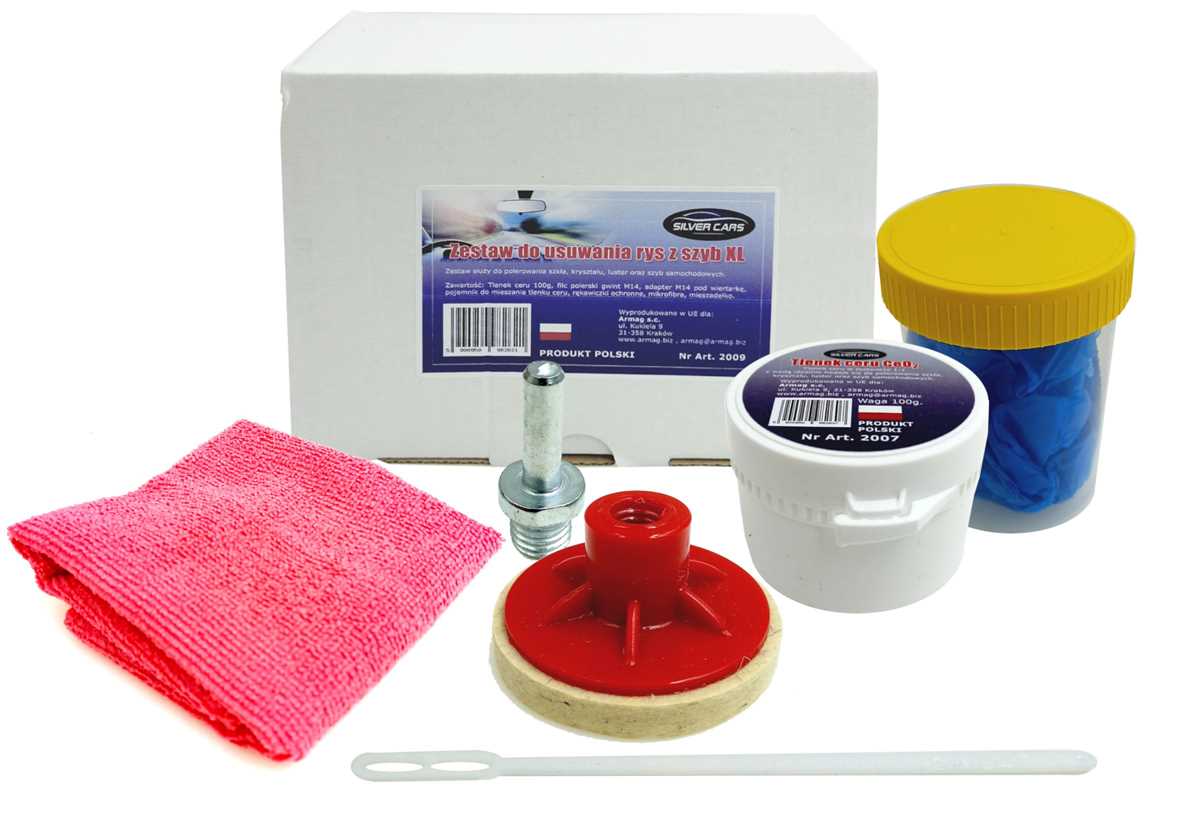 

Zestaw Do Polerowania Szyb XL Tlenek Ceru 100G