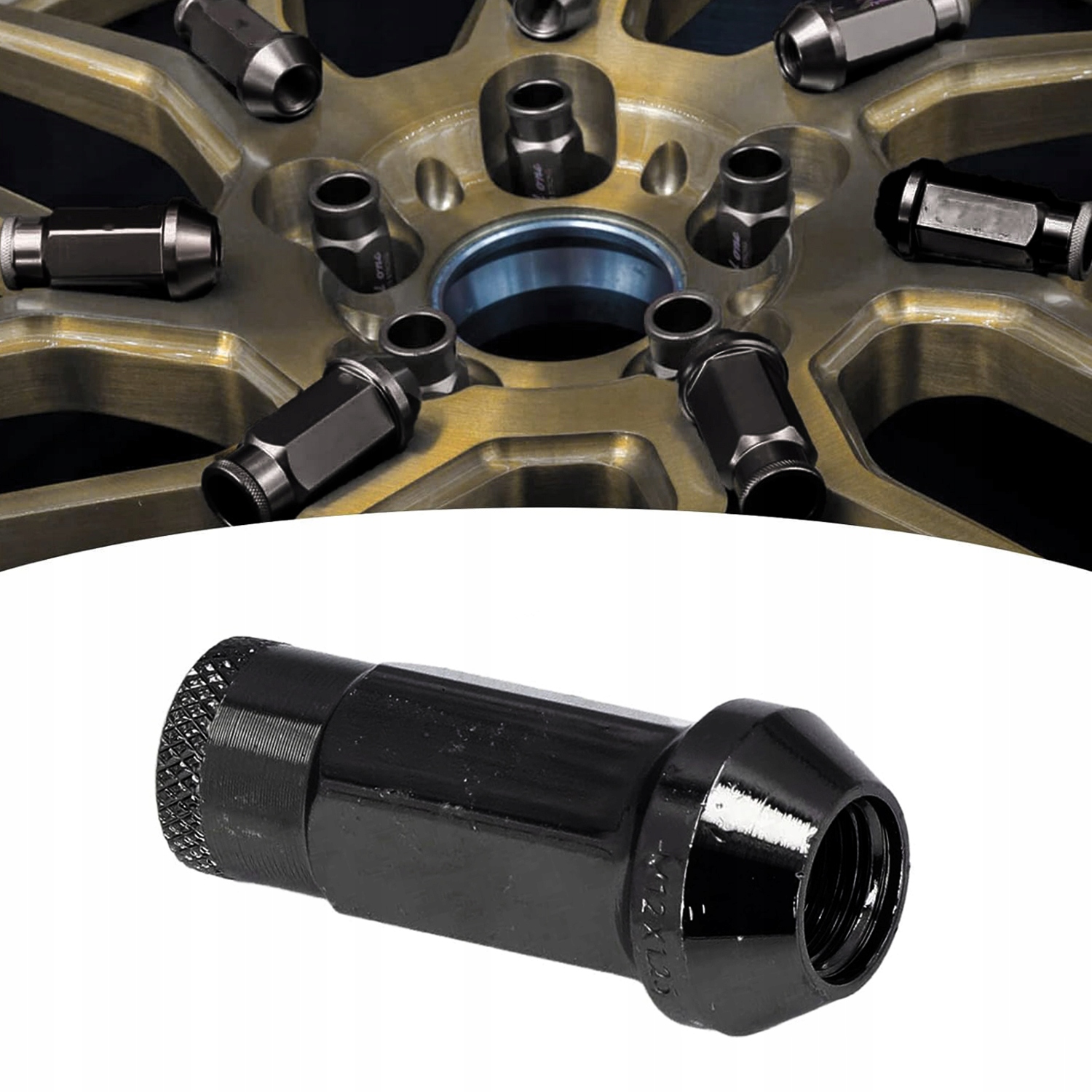 NAKRĘTKI DO KÓŁ M12X1.5 CZARNE KUTE STALOWE 20SZT Kod producenta 6942422633203