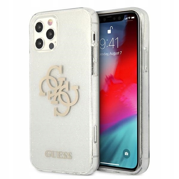 Guess Etui Case Hard Do Iphone 12 Pro Max 6.7 Transparentne Glitter Logo 4G