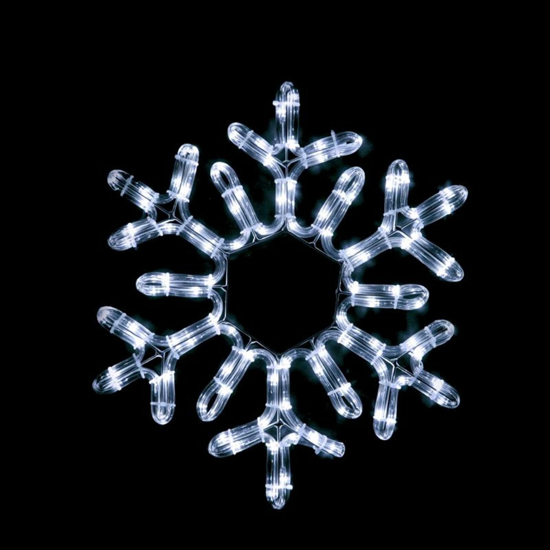 Aca Lighting Vánoční venkovní dekorace vločka, 96 Led 4m hadice, studená bí