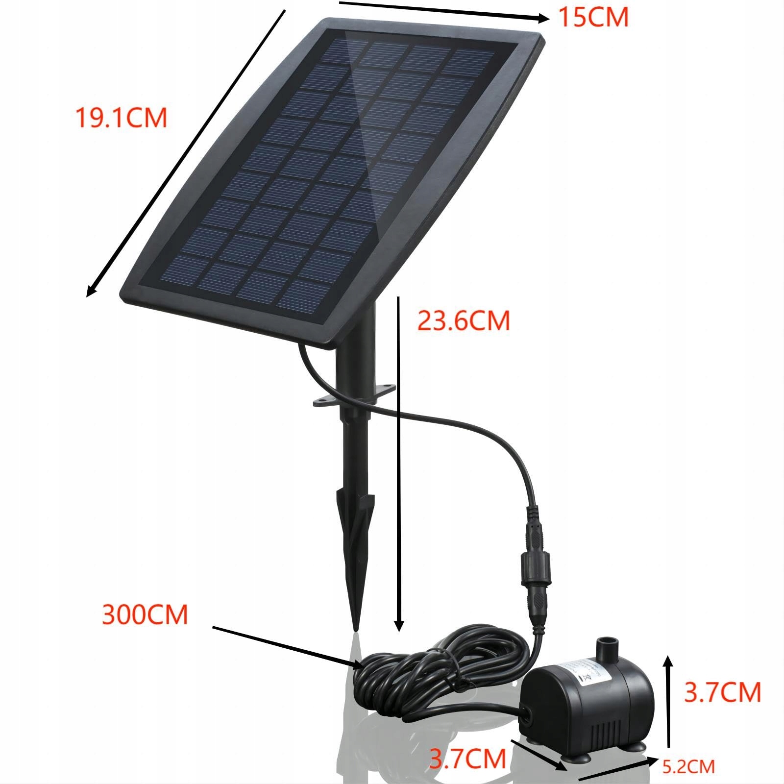 DECDEAL Solarowa Pompa Wodna Do Oczka Z Panelem Słonecznym — miniatura 8