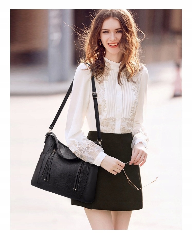 Torebka TORBA CZARNA Damska Miejska Pojemna A4 Kod producenta L327