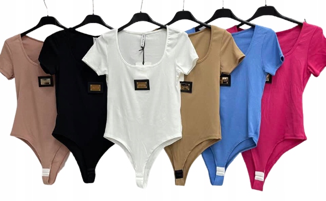 

Body prążek krótki rękaw naszywka Kolor Baby Blue