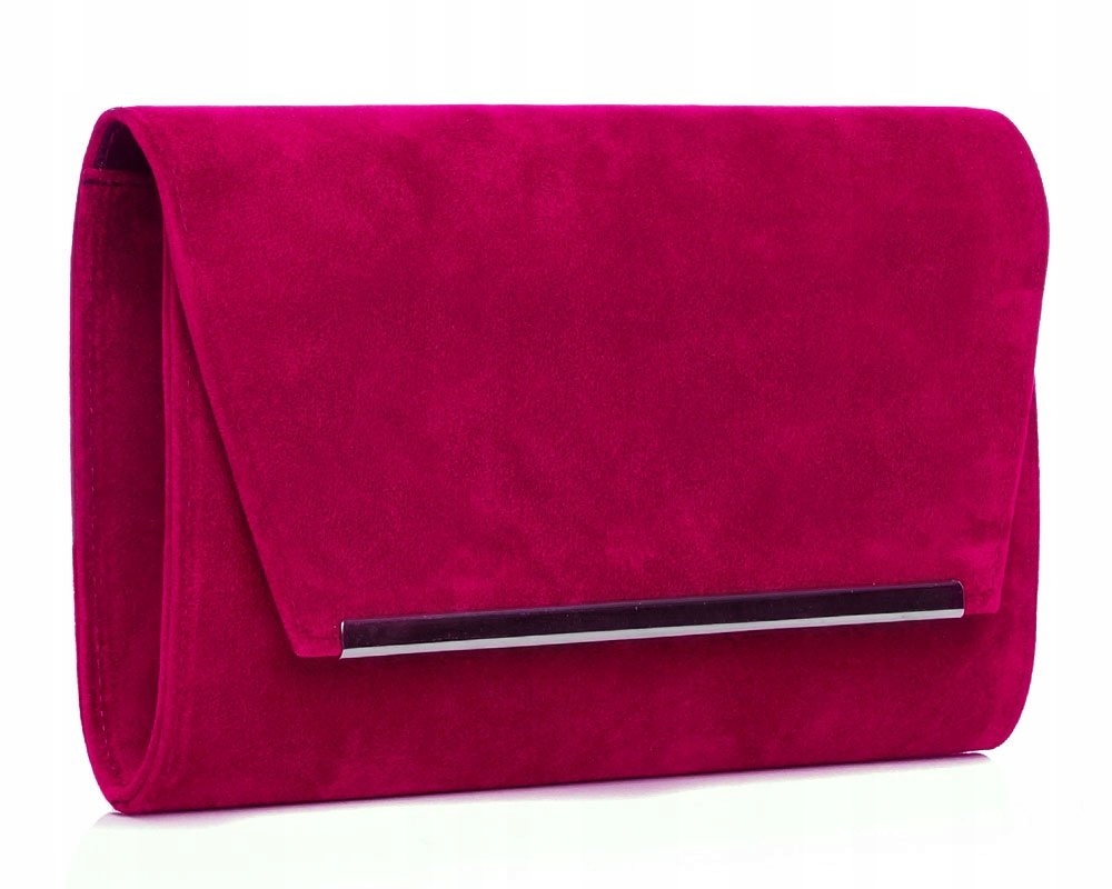 FUKSJA KOPERTÓWKA TOREBKA WIZYTOWA SOLOME M10 ZAMSZ