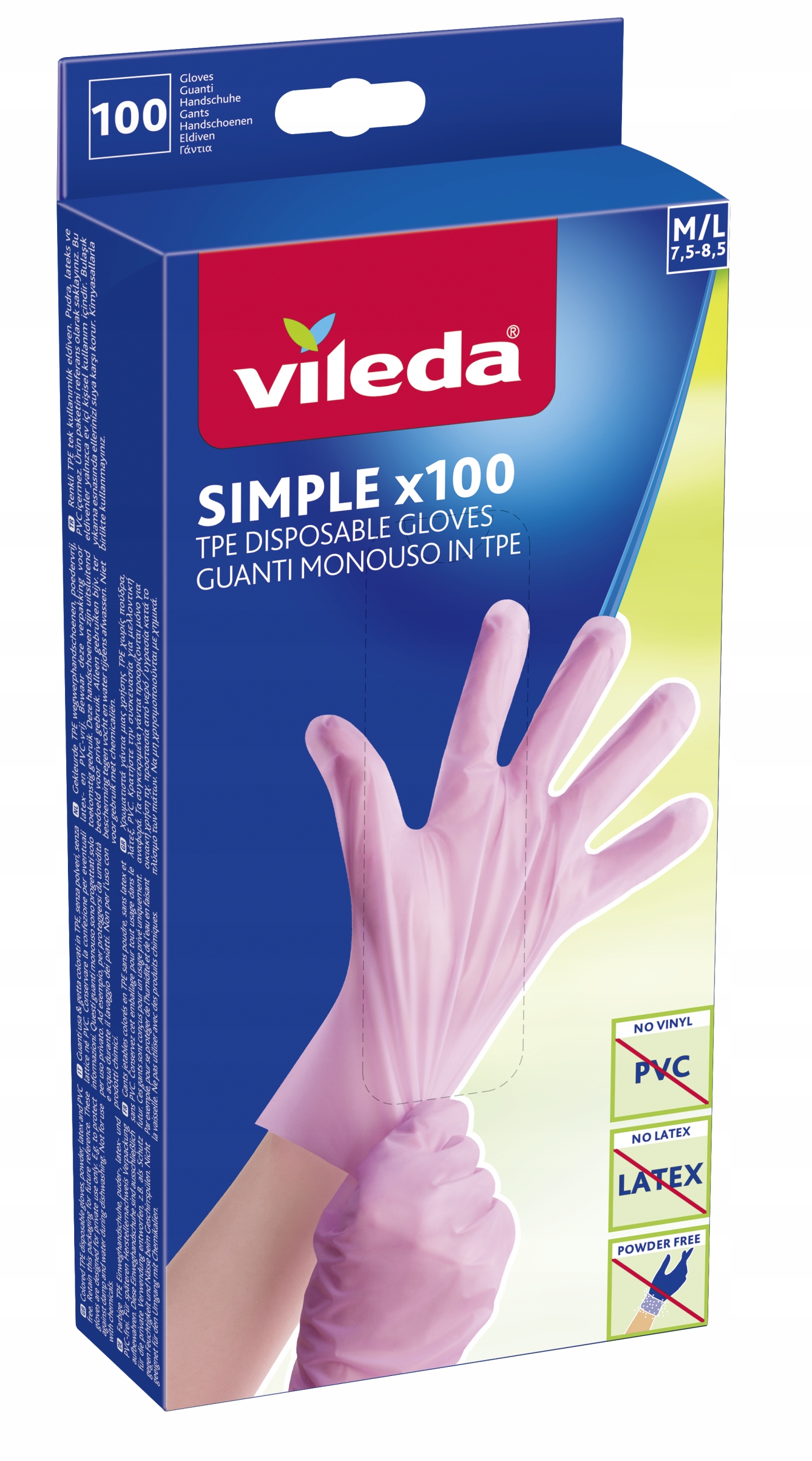 

Rękawice Vileda Simple Jednorazowe M/L 100szt.