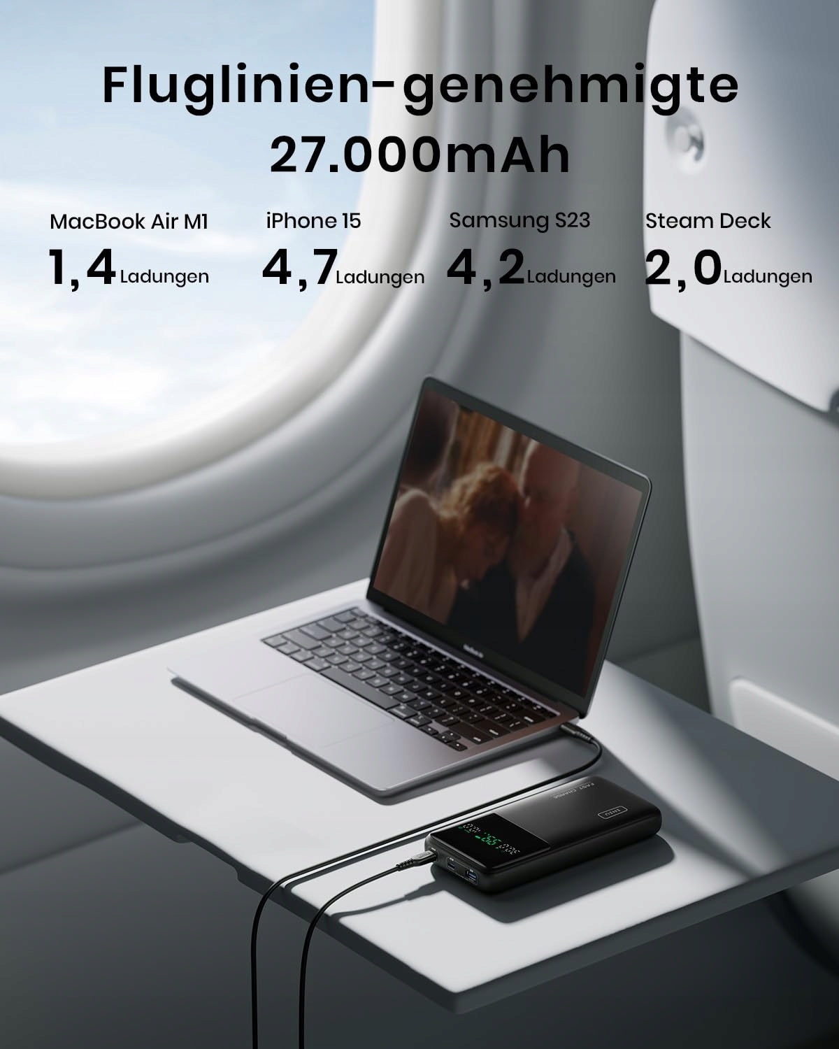 INIU Power Bank 27000mAh 140W USB C Dla Telefonów i Laptopów — miniatura 4