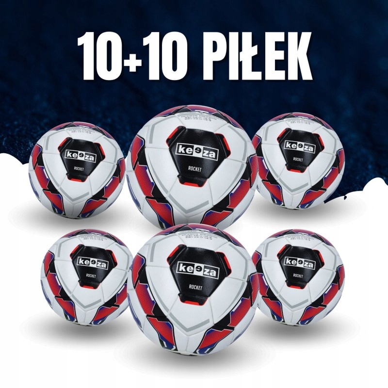 20 piłek meczowych Rocket r.5 Keeza 10+10 (10 za 50%)