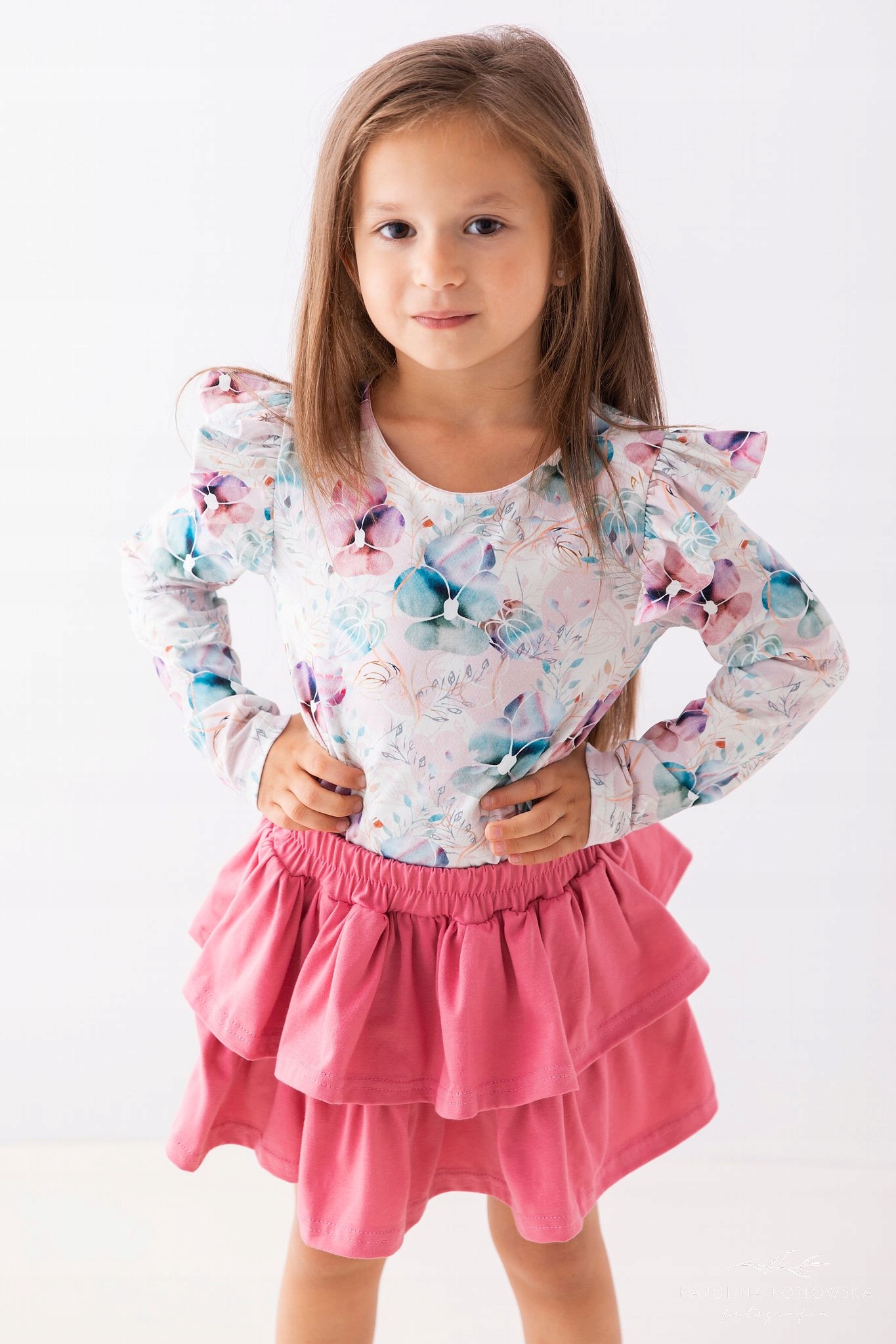 

Spódniczka Lily Grey brudny róż z falbankami 134