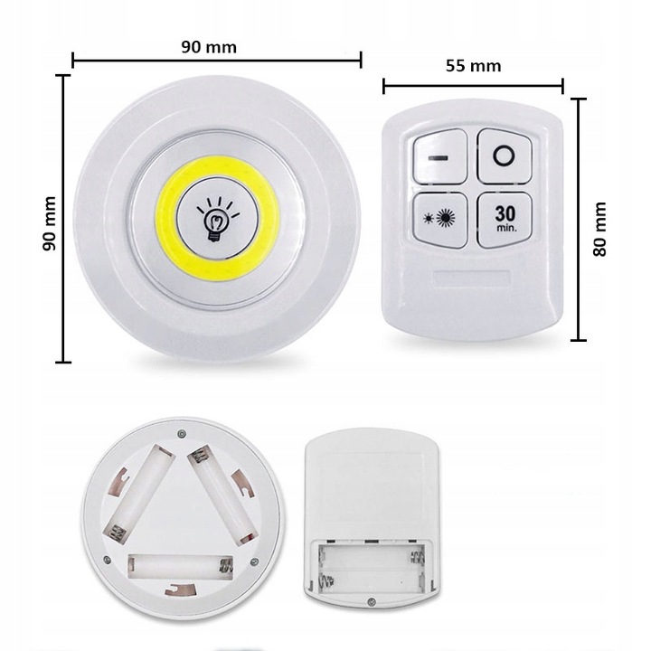 3x LAMPKA COB BEZPRZEWODOWA LAMPA PILOT NA BATERIE Marka Alogy