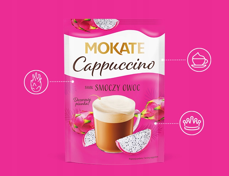 13 x Káva Cappuccino Mokate s příchutí dračí ovoce 40 g