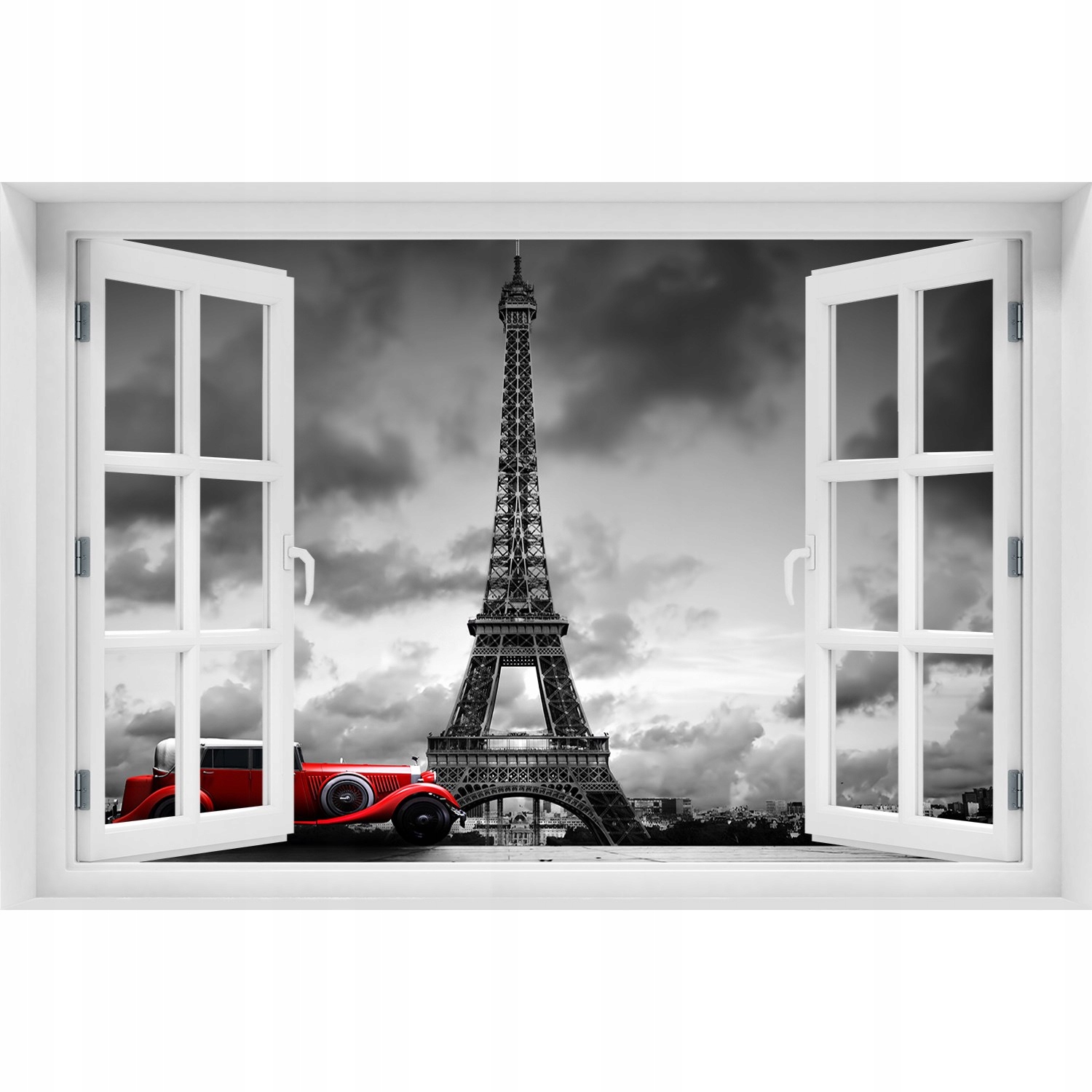 

Naklejka na ścianę 3D Okno Wieża Eiffla Paryż