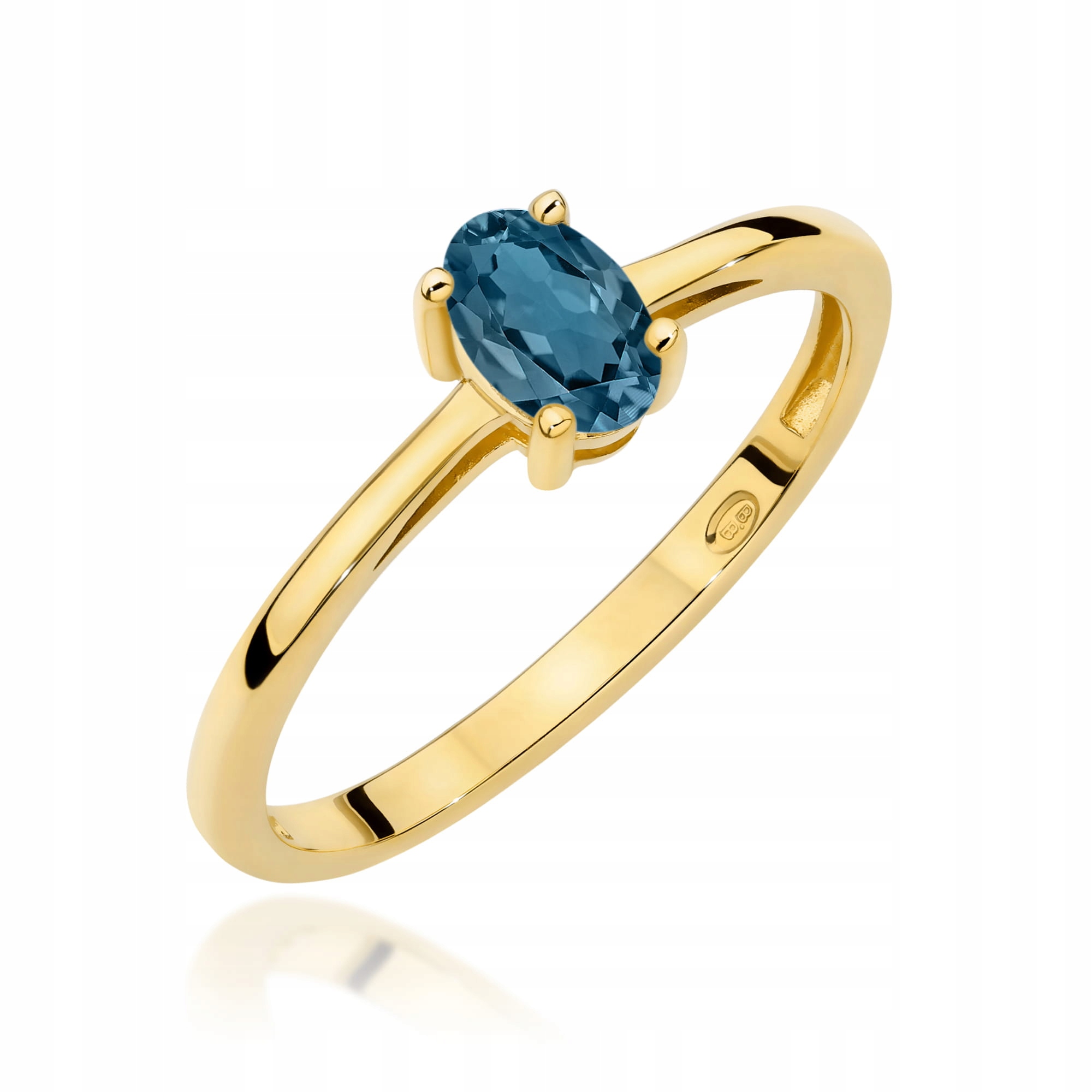 Zlatý Prstýnek 585 S Topazem London Blue Gravírování Bonus r26