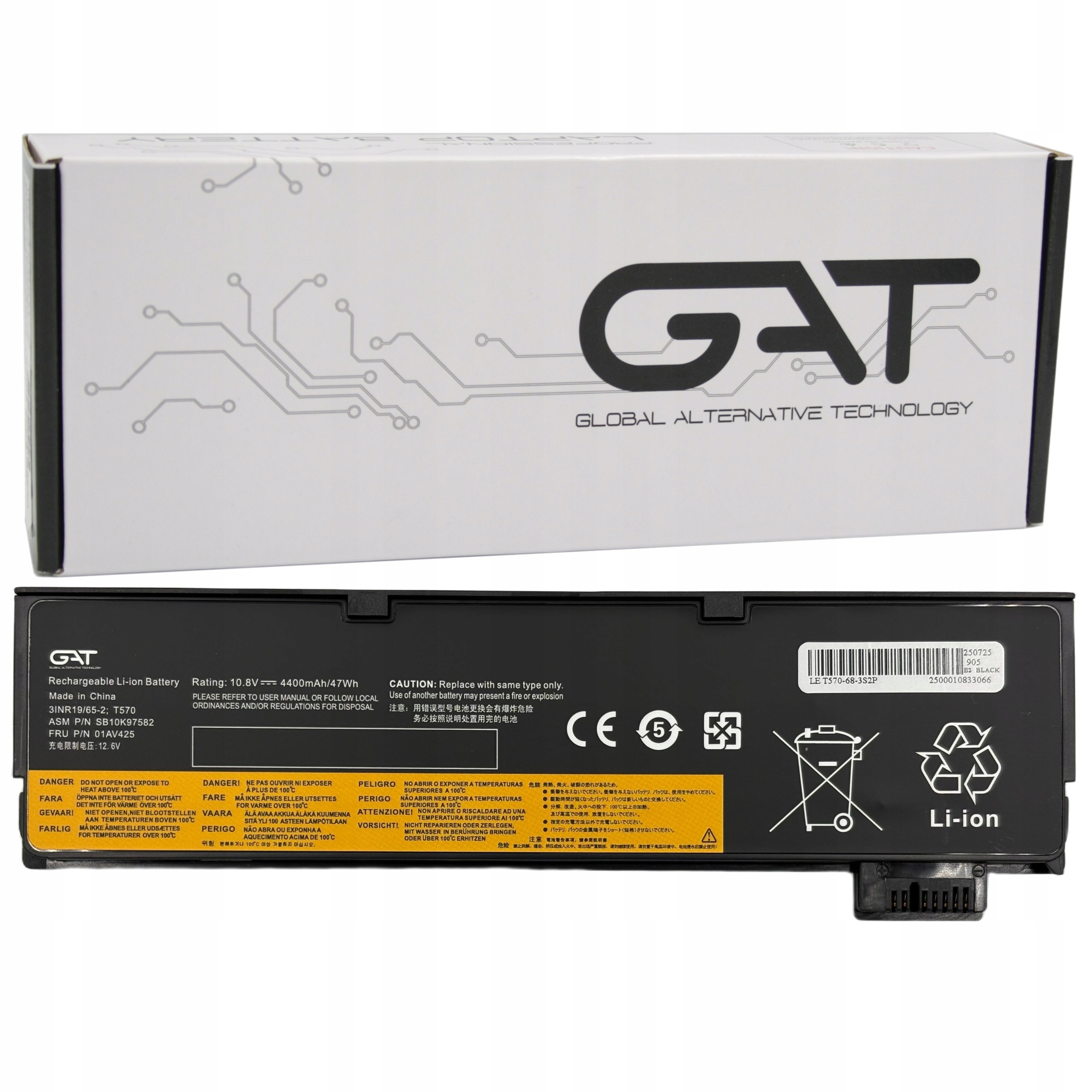 Bateria SB10K97582 01AV425 Do Lenovo T470 T480 T570 T580 T25 A475 P51S P52S