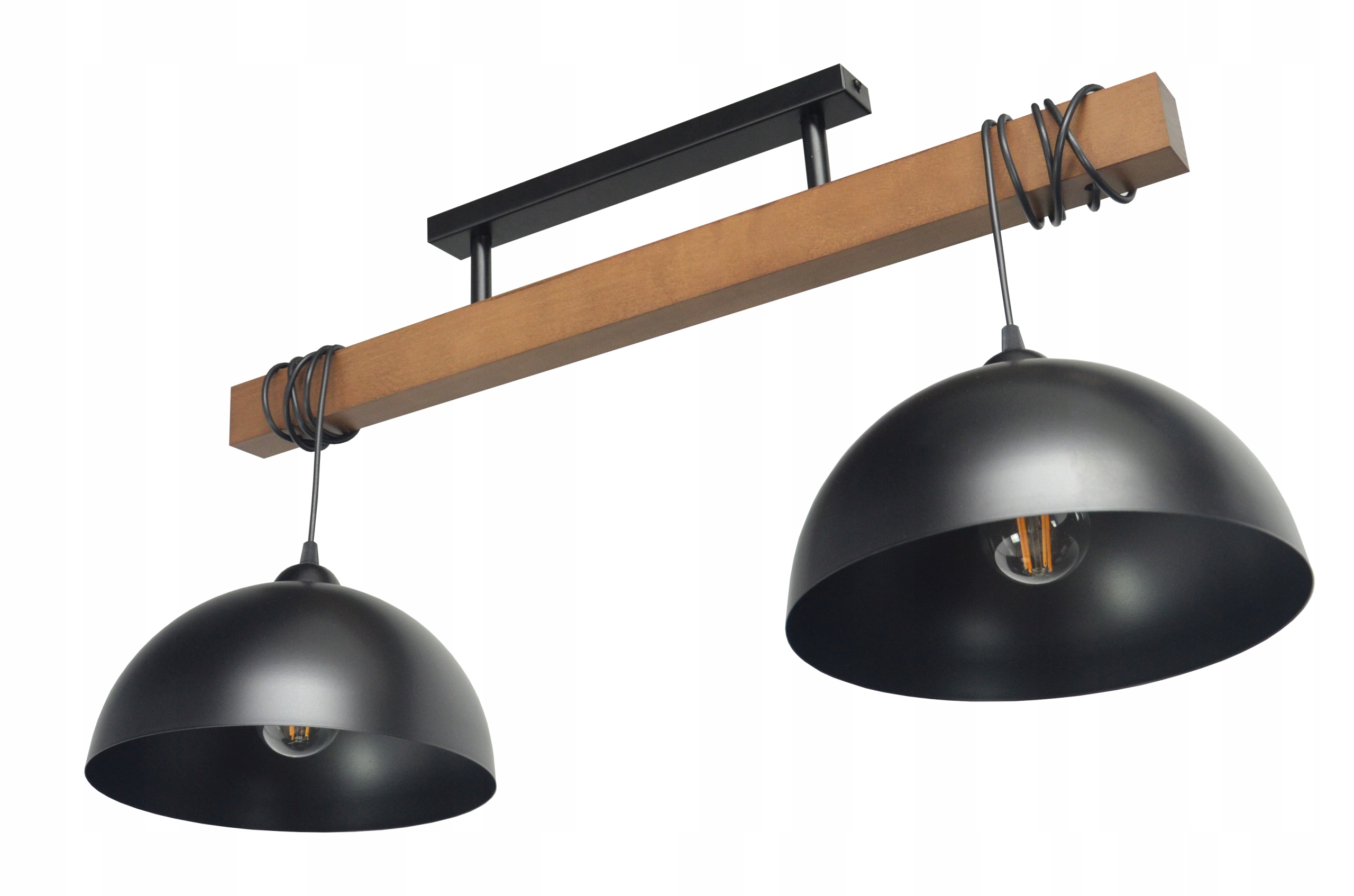 Lustr Dřevěná Lampa Stropní Svítidlo Stropní MS/2PL E27 Led Obývací Pokoj Jídelní Stůl