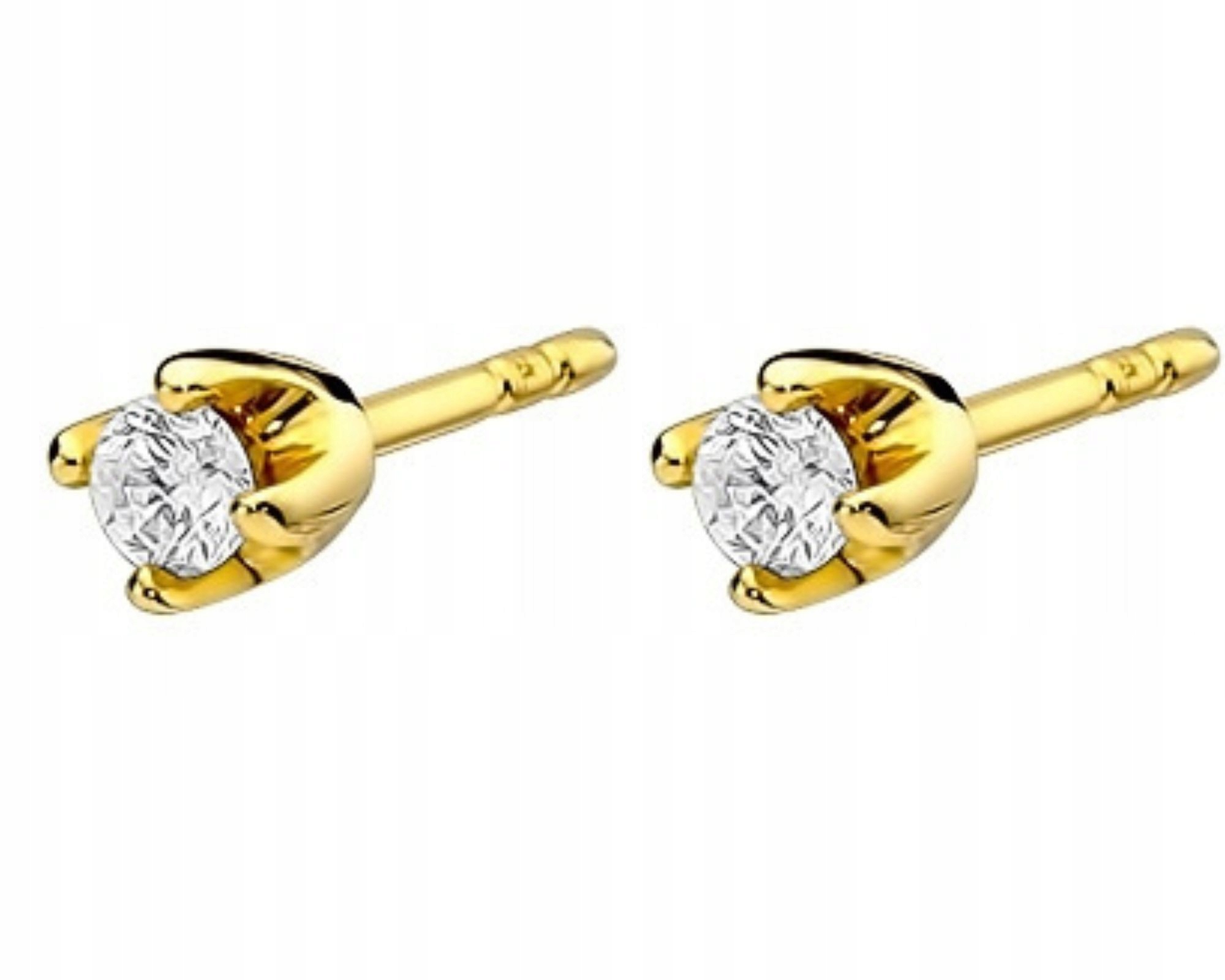 Zlaté náušnice s brilianty 0,16 ct, tyčinky, vruty