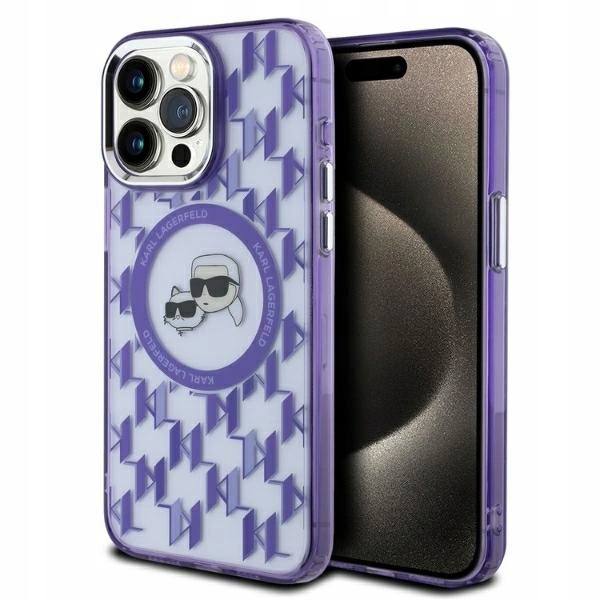 Pouzdro Karl Lagerfeld IML Monogram Karl & Choupette Head MagSafe pro iPhone 15