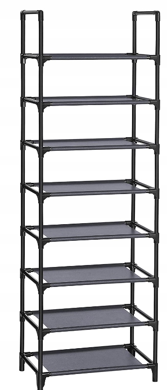 Regál Na Boty S 8 Policemi 46 x 28 x 145 Černý