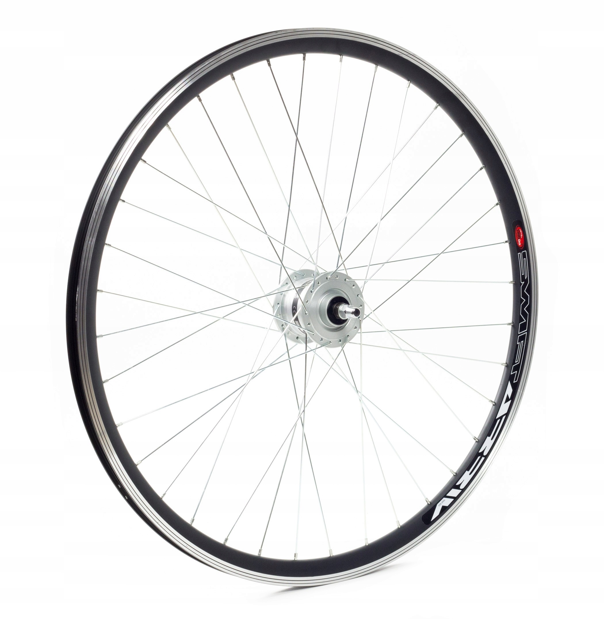 Koło rowerowe przód 28 cali przednie Prądnica Shimano 3W Czarne Stożkowe