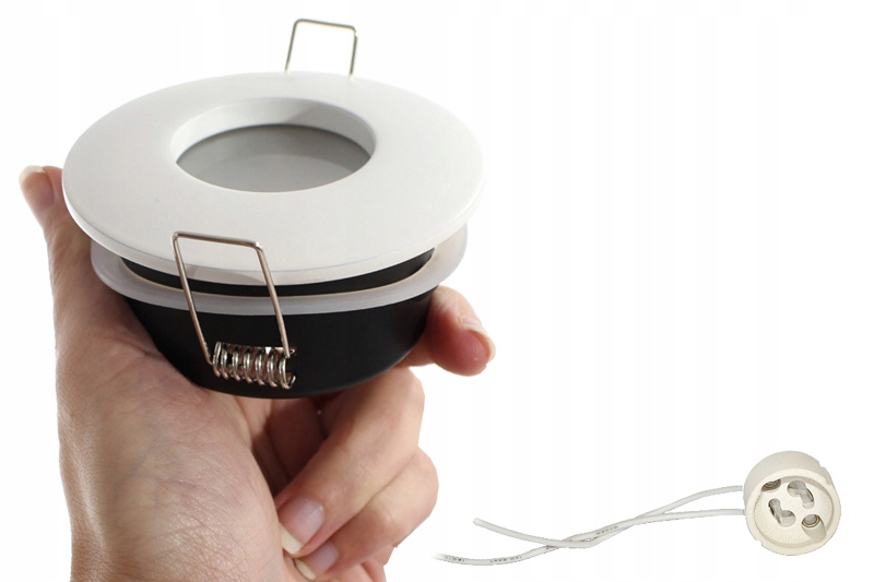 Oprawa HALOGENOWA STAŁA LED IP64 z gniazdem GU10 Maksymalna moc pojedynczego źródła światła 50 W