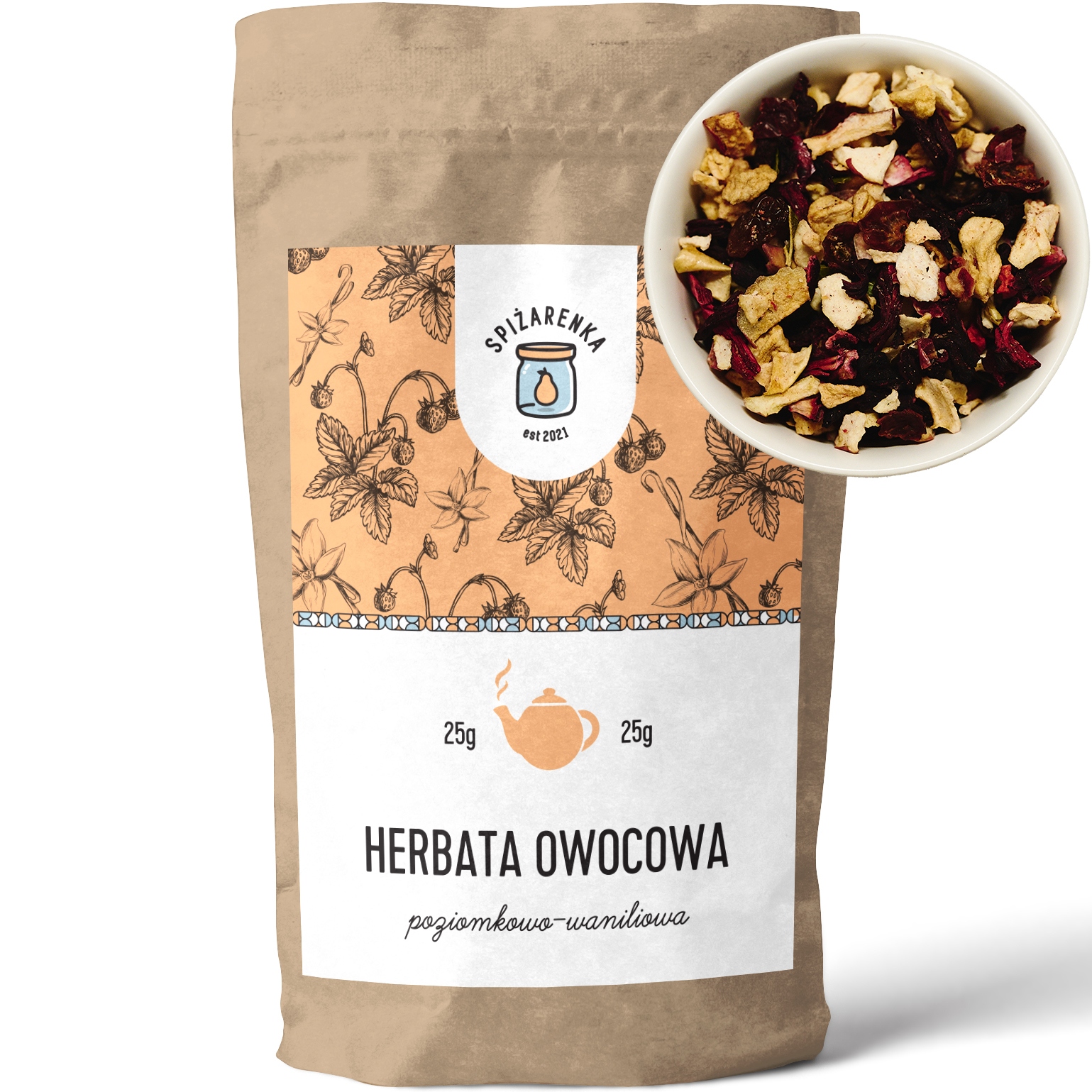 Levně 7 x Čaj OVOCNO-vanilkový Dárek sypaný Aroma Spiżarenka