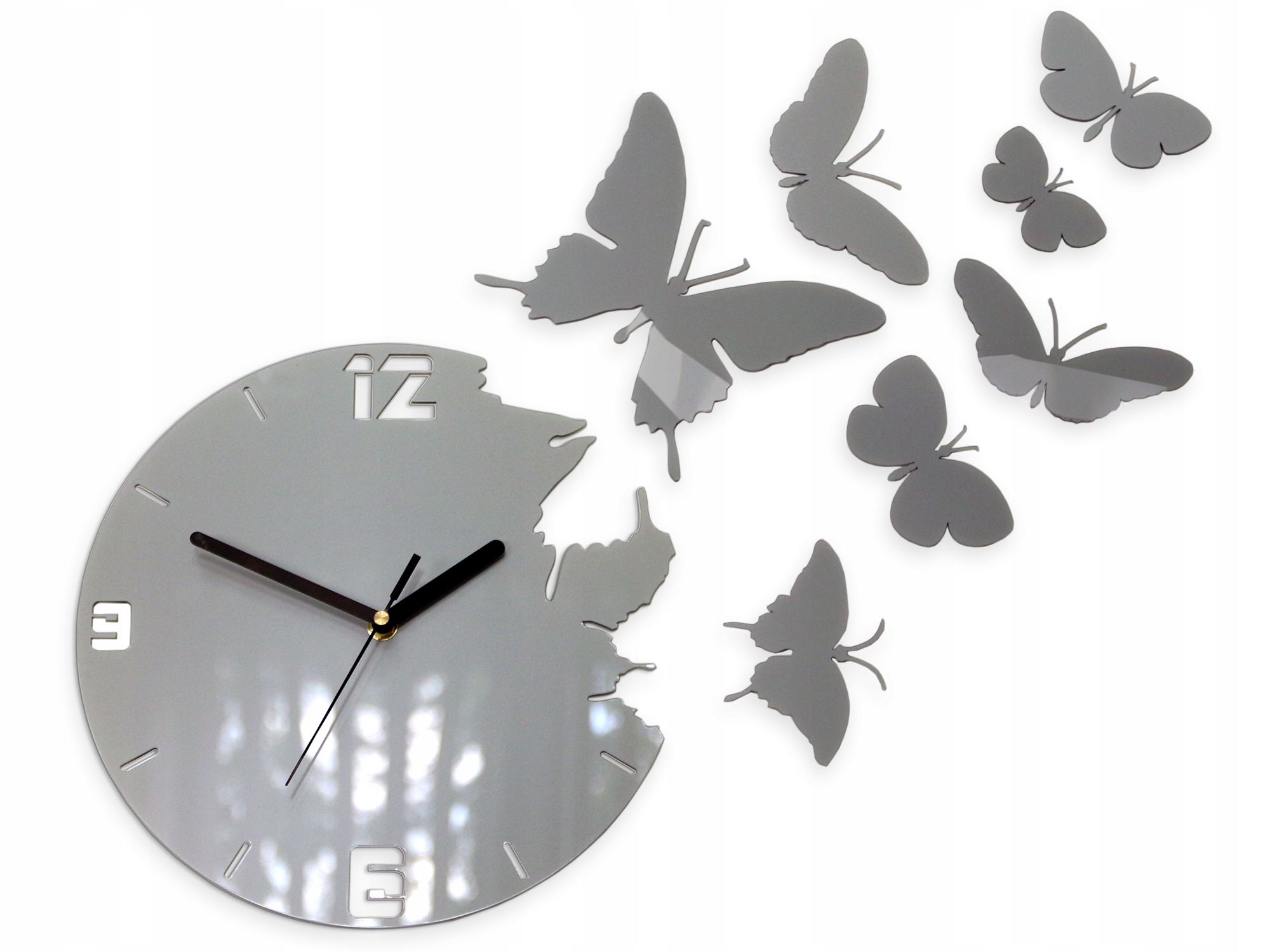 Nástěnné hodiny Tichý Moderní do obývacího pokoje nebo ložnice Akryl s motýly