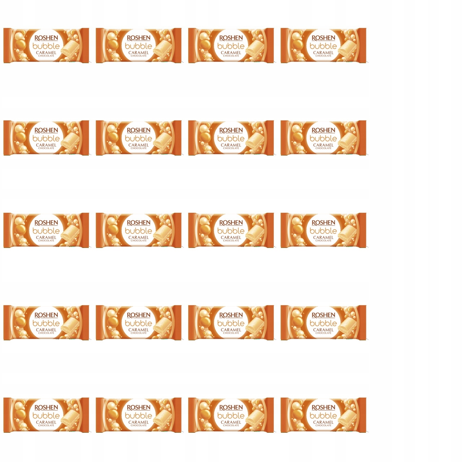20 x 80 g Roshen čokoláda bublinková karamelová Karton