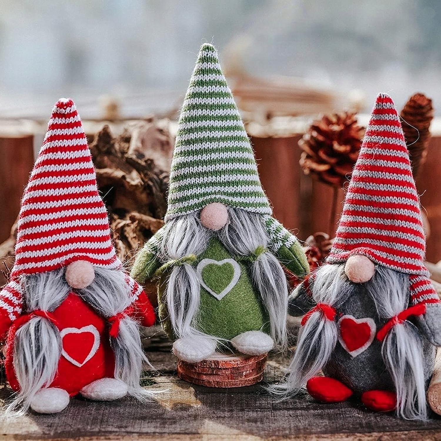 2x SKRZAT KRASNALE ŚWIĄTECZNE STOJĄCY PARA OZDOBA DEKORACJA ŚWIĄTECZNA GNOM Wysokość produktu 45 cm