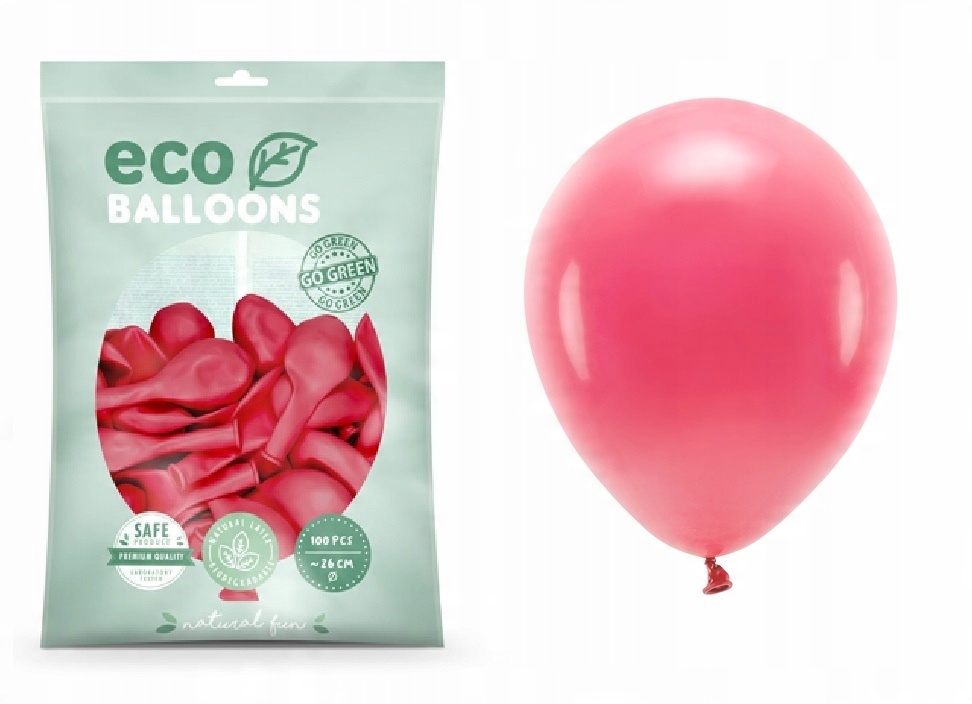 

Balony Eco 26cm jasny czerwony 10 szt Ekologiczne