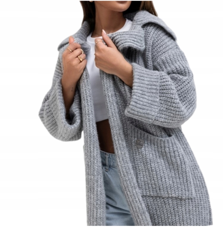 Cocomore Svetr Kardiganový kabát Šedý