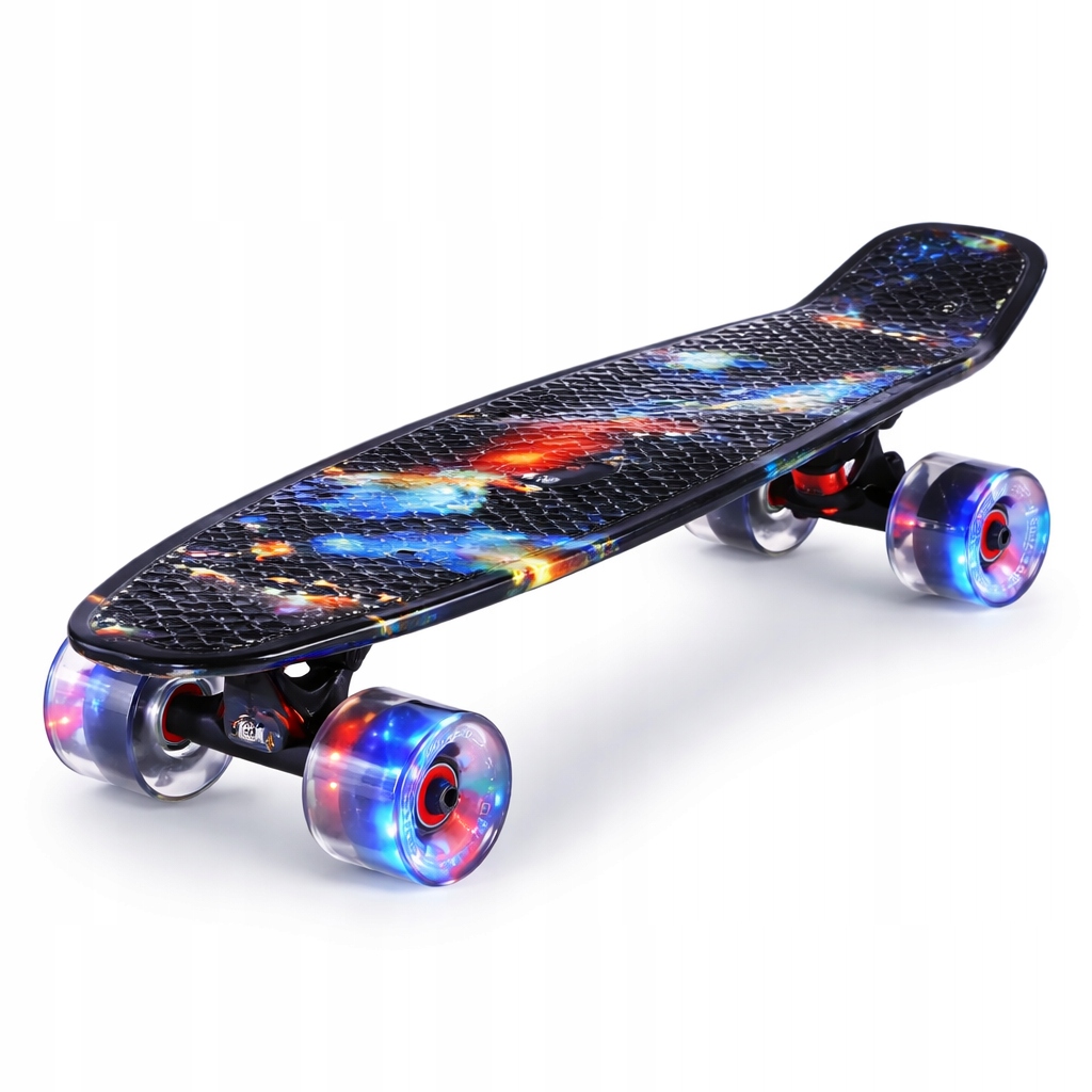 Deskorolka Fiszka Penny Board z Kołami Led, Łożyska ABEC-9 Suotu