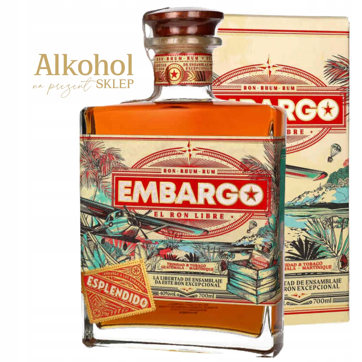 RUM EMBARGO ANEJO ESPLENDIDO 0.7L + OPAKOWANIE • Opinie - Allegro
