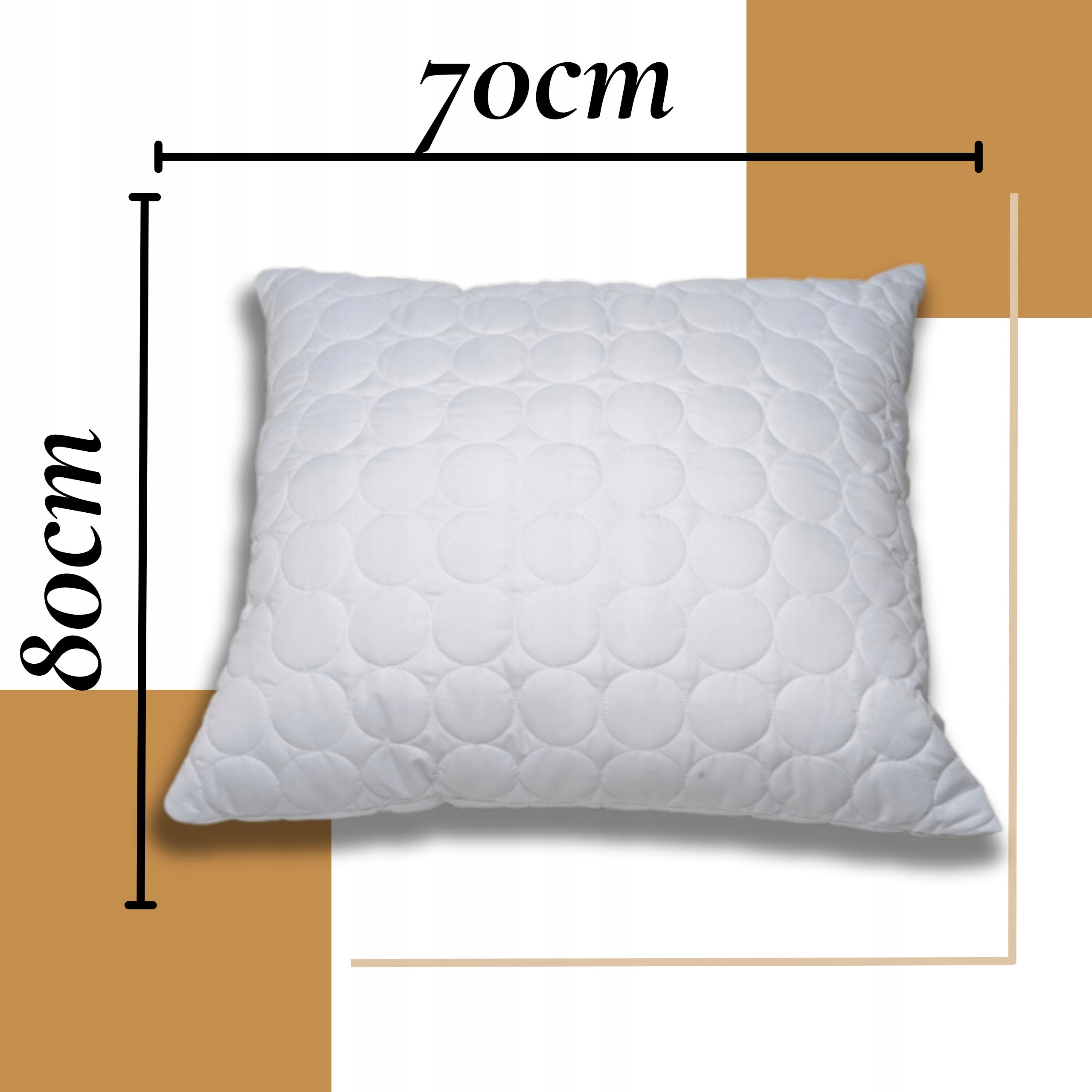PODUSZKA 70x80 Antyalergiczna PIKOWANA GRUBA Zamek Całoroczna Biała Duża Wyrób medyczny nie