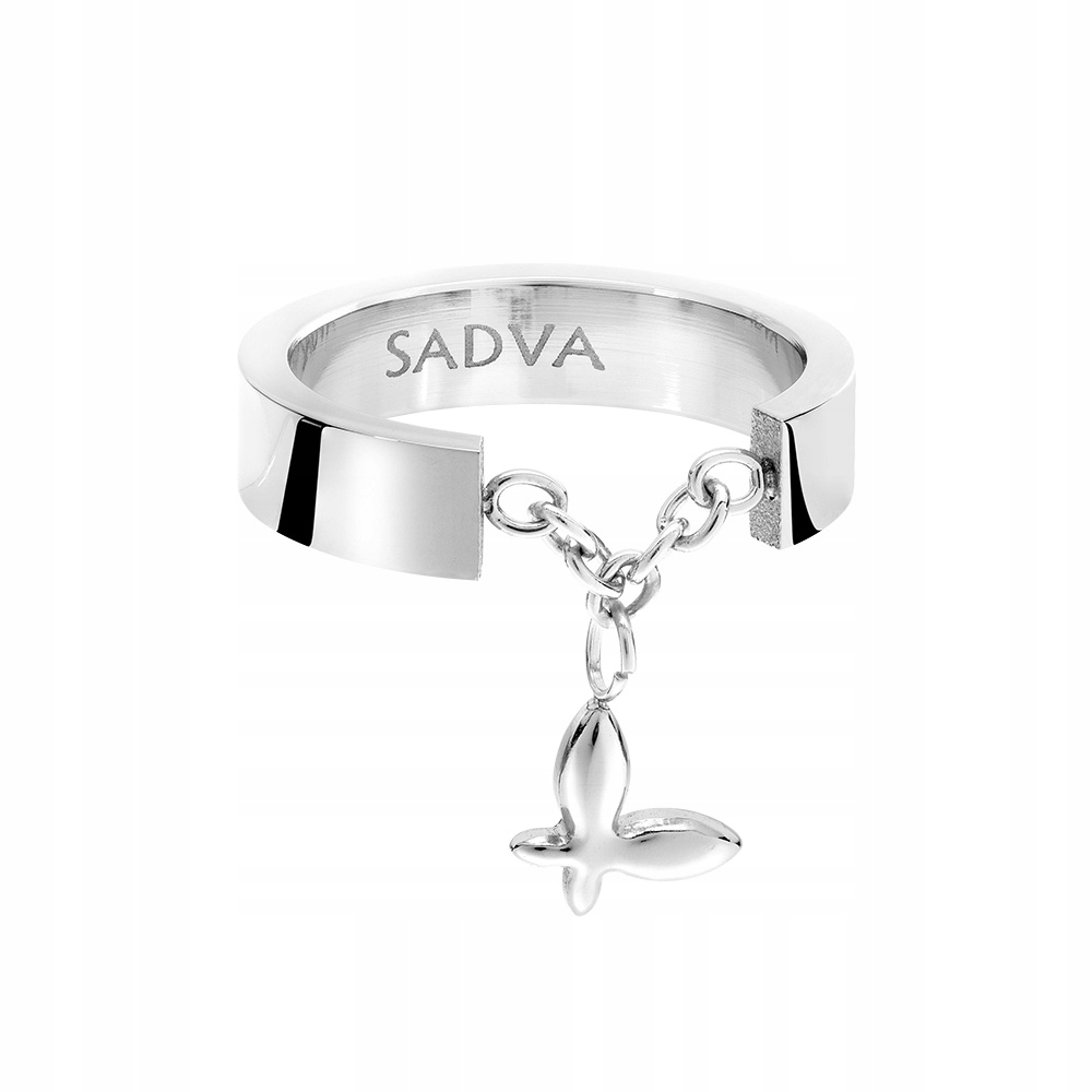 Pierścionek stal szlachetna wiszący motyl 17 Sadva