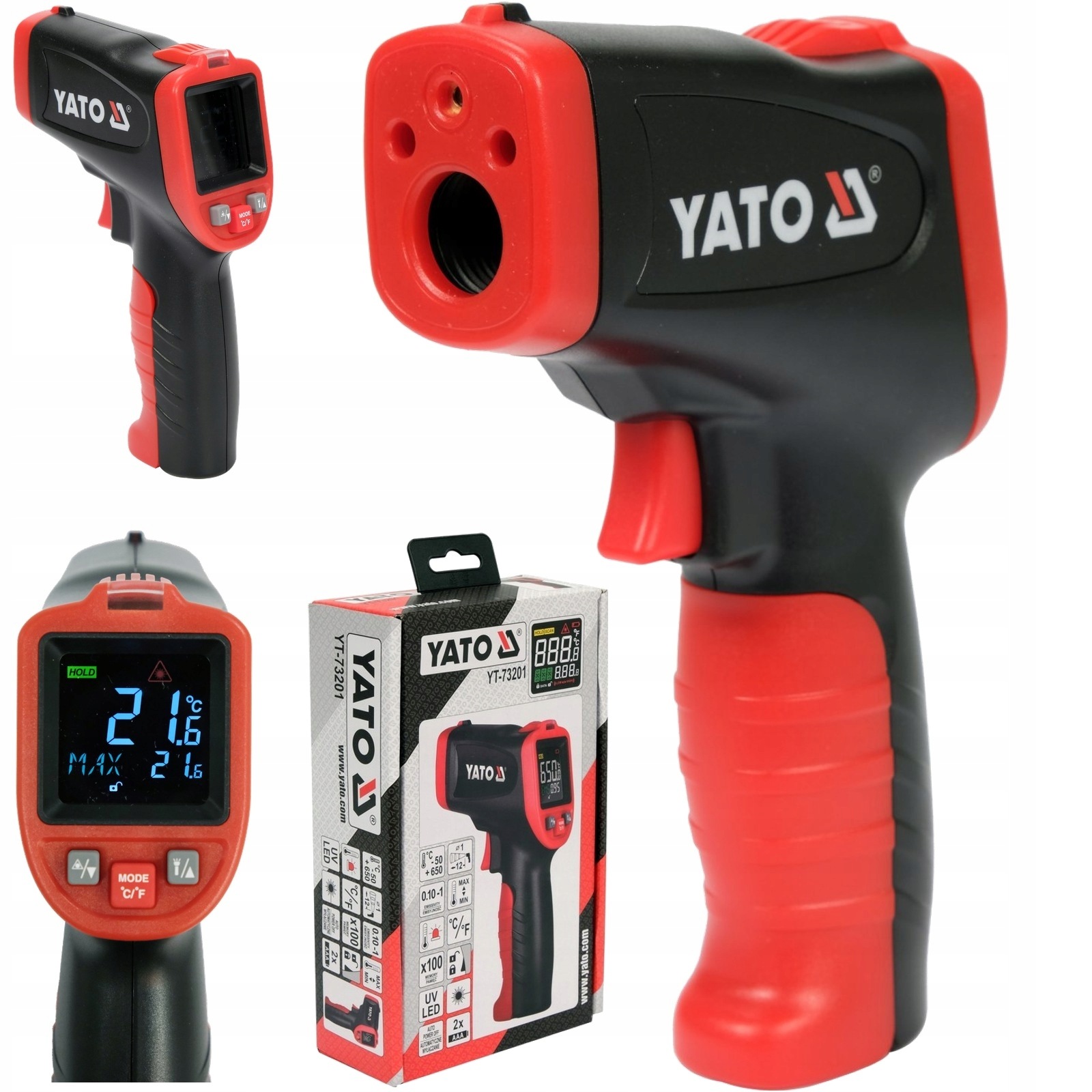 Yato Pirometr Termometr Bezdotykowy -50 650 Laserowy