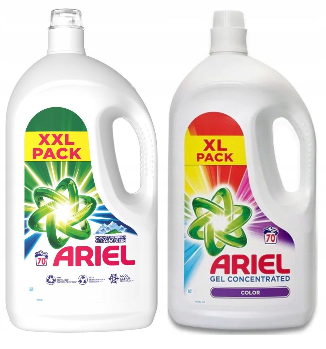 Levně XXL Sada Ariel gel na praní Bílých a Barevných tkanin 140 Praní 9,25 l