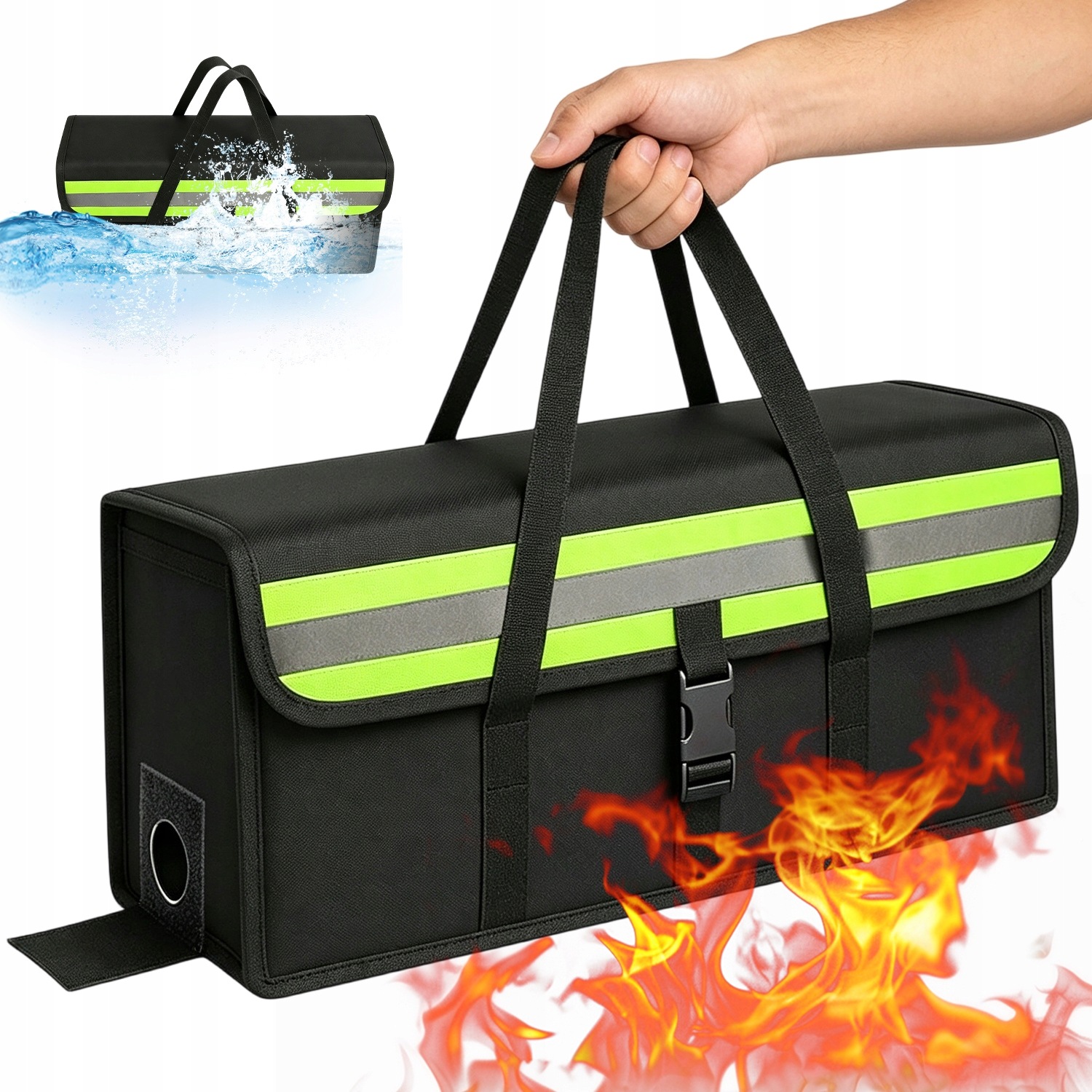 Torba Na Akumulator Fireproof 2300C Wodoodporna Z Zamkiem Czarna