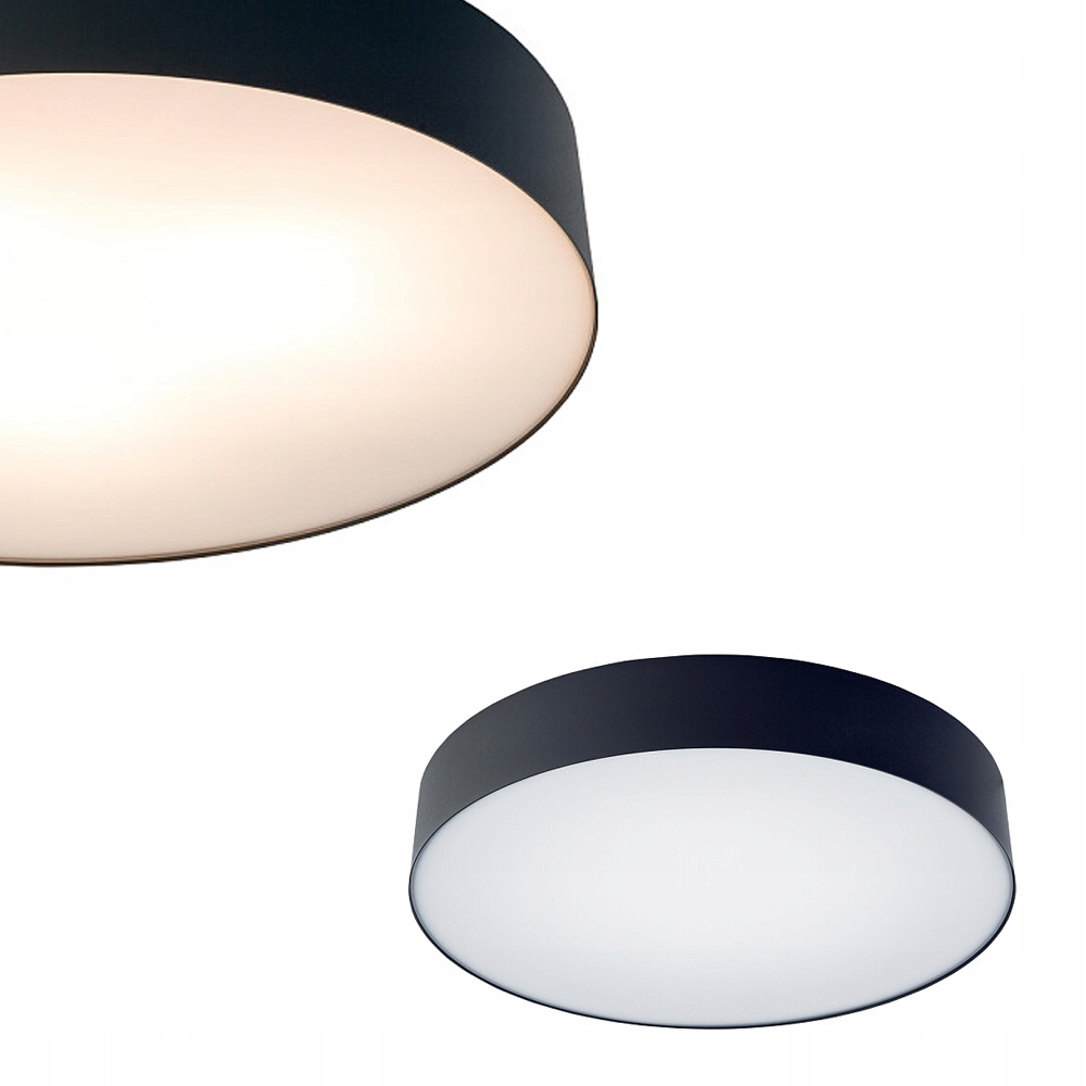 Plafon Arena czarny okrągły z białą blendą na 3xE14 do pokoju Nowodvorski