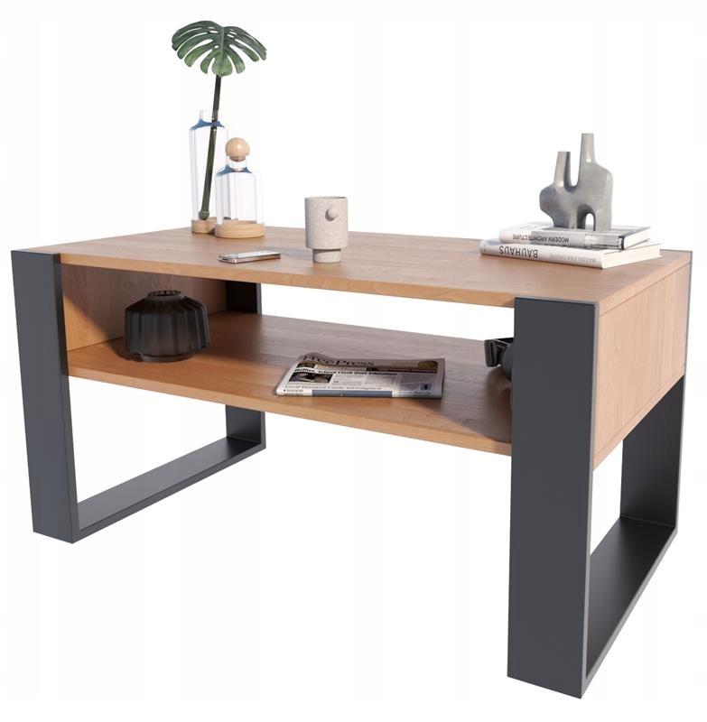 Lavica konferenčný stolík Kaja jelša čierny loft retro Per